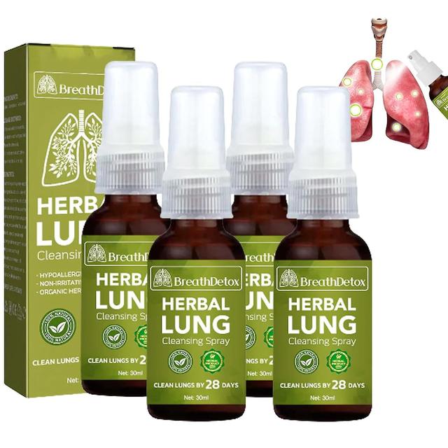 HKXYQ 4PCS BreathDetox Herbal Lung Cleansing Spray, Herbal Lung Cleanse Mist - Kraftig lungestøtte on Productcaster.