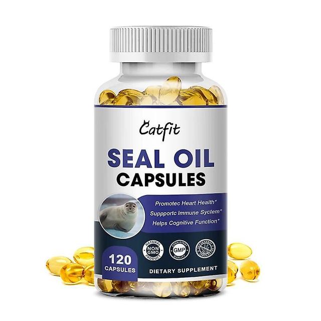 Catfit 1000mg Omega 3 Seal Oil kapslar med Epa Dpa Dha hjälper till att stödja hjärnans hjärt- och ögonhälsa Ledrörlighet Immunstödhuamade Huamade ... on Productcaster.