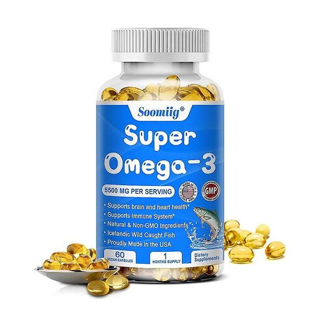 Visgaler Super Omega 3 Fish Oil Capsules Support Brain & Cardiovascular & Skin Health, Antioxidant & Improve Memorynervous System Health 60 count- ... on Productcaster.