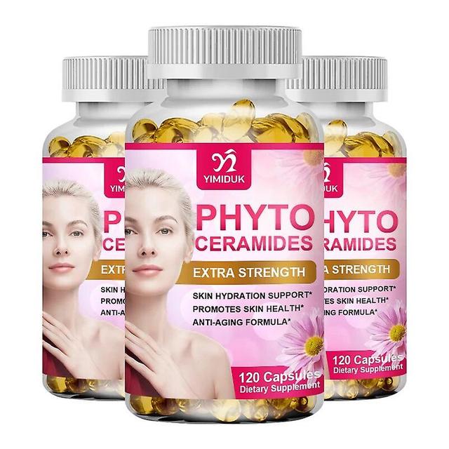 Visgaler Phytoceramides Capsules Natural Anti-aging Skin & Hair Vitamins For Collagen Boost & Rejuvenation Vitamins A, C, D, E Capsules 3 Bottles 6... on Productcaster.