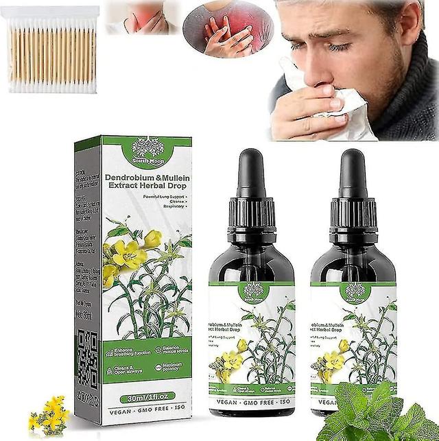 2023 New Dendrobium Mullein Extract, 30 Ml/1 Fl.oz Herbal Lung Health Essence, Dendrobium Mullein Extract Herbal Drops, Powerful Lung Support (2pcs) on Productcaster.