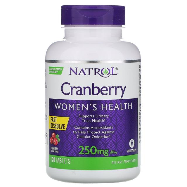 Natrol, Cranberry, Schnell auflösen, Cranberry-Geschmack, 250 mg, 120 Tabletten on Productcaster.