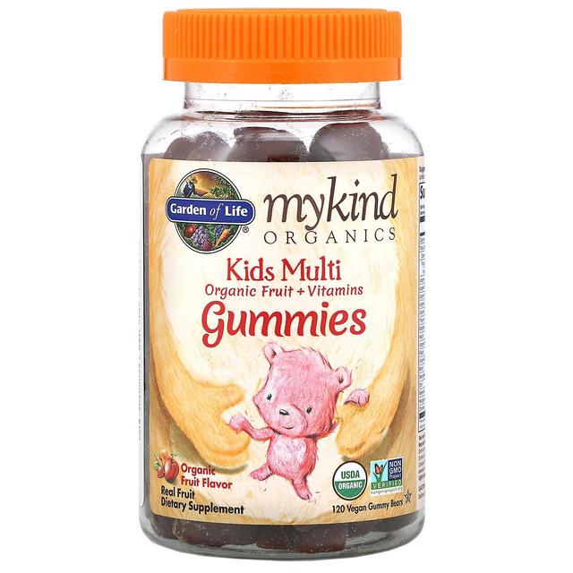 Garden of Life, MyKind Organics, Kids Multi, Organic Fruit Flavor, 120 Vegan Gummy Bears on Productcaster.