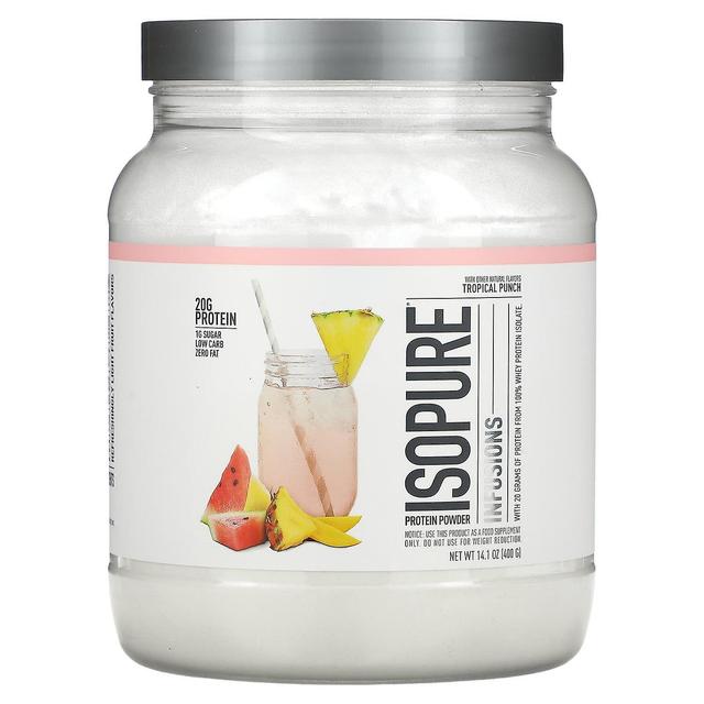 Isopure, infusioner af proteinpulver, tropisk punch, 400 g on Productcaster.