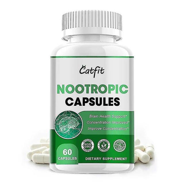 60pcs Brain Nootropic Brain Care Pill Brain Booster Strengthen Memory &neural Response Vitamin B6 &l on Productcaster.