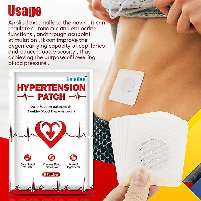 6pcs Chinese Herbal Hypertension Patch Blood Pressure Reduce Plaster on Productcaster.