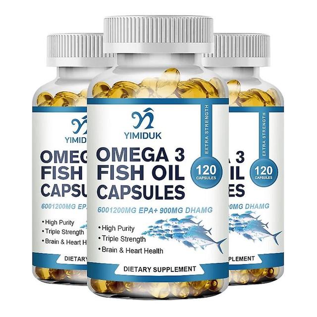 Sofirn Omega-3 Fish Oil-Benefits The Cardiovascular System, Protects Eye Fatigue, Cognitive Function, & Learning Ability -120 Capsules 3 Bottles 60... on Productcaster.