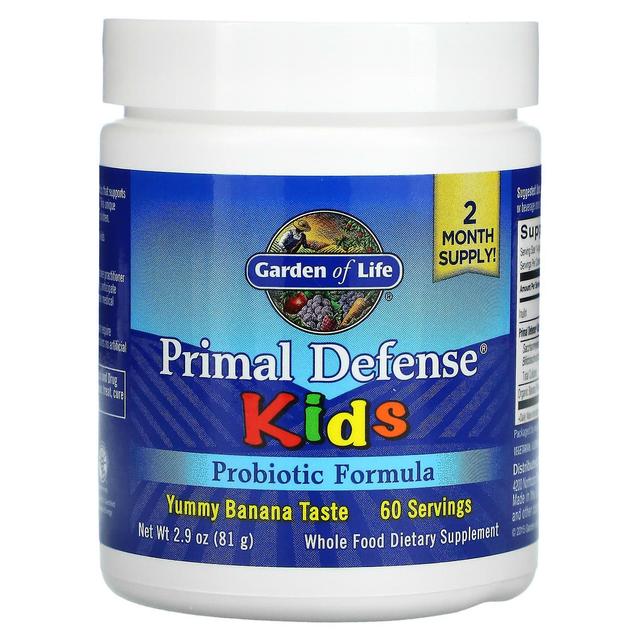 Garden of Life, Kids, Primal Defense, Probiotic Formula, Natural Banana, 2.9 oz (81 g) on Productcaster.