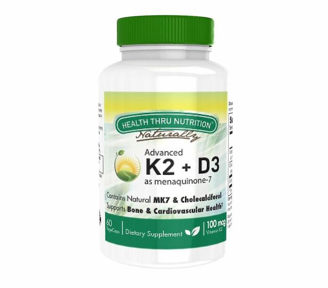 K2 (100 mcg as Menaquinone 7) + D3 (1000iu) (60 Vegicaps) - Health Thru Nutrition on Productcaster.