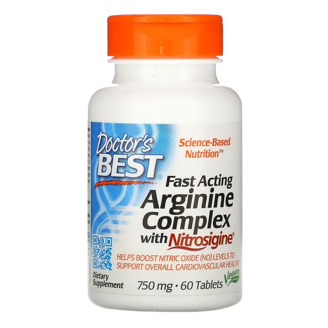 Doctor's Best, Fast Acting Arginine Complex med Nitrosigine, 750 mg, 60 Tabletter on Productcaster.