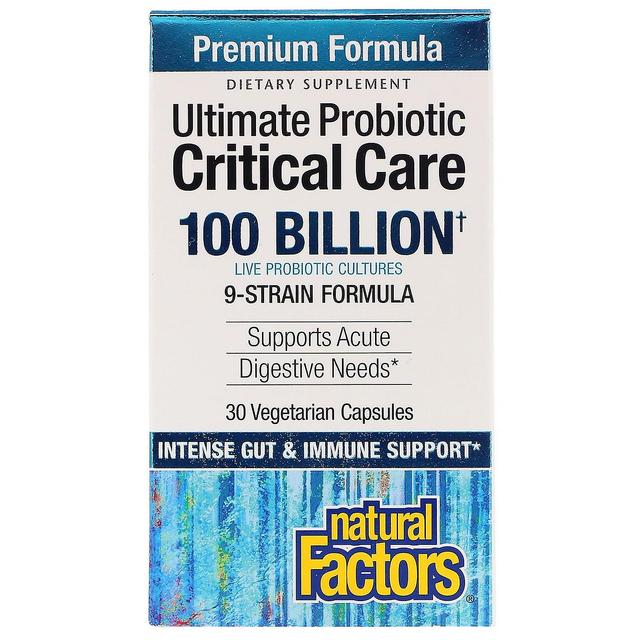 Natural Factors Luonnolliset tekijät, lopullinen probiootti, tehohoito, 100 miljardia CFU, 30 Vegetari on Productcaster.