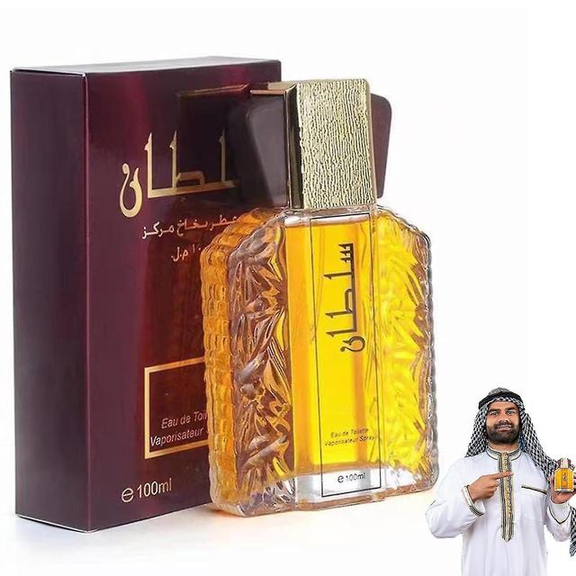 Arabian Perfumes for Men, 100ml Sultan Eau de Toilette Dubai Retro Mens Fragrances Concentrated Long Lasting Arabes Perfume for Men gold-2pcs on Productcaster.