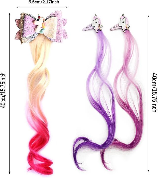 4 Pices pingle Cheveux Perruque Perruque Licorne, Pinces Cheveux Princesse Dgrade, pour Soire Thme, Dcoration DI on Productcaster.