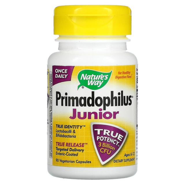 Nature's Way, Primadophilus Junior, Ages 6-12, 3 Billion CFU, 90 Vegetarian Capsules on Productcaster.