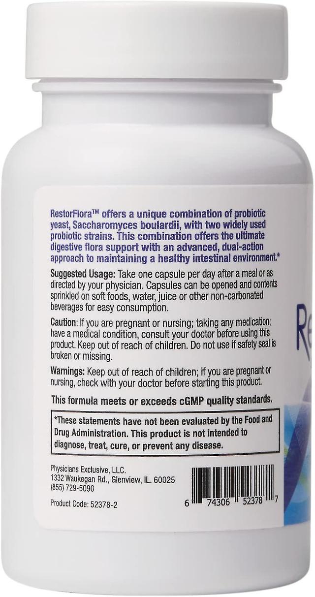 Microbiome Labs Restorflora Probiotiske Supplement - Saccharomyces Boulardii, Bacillus subtilis on Productcaster.