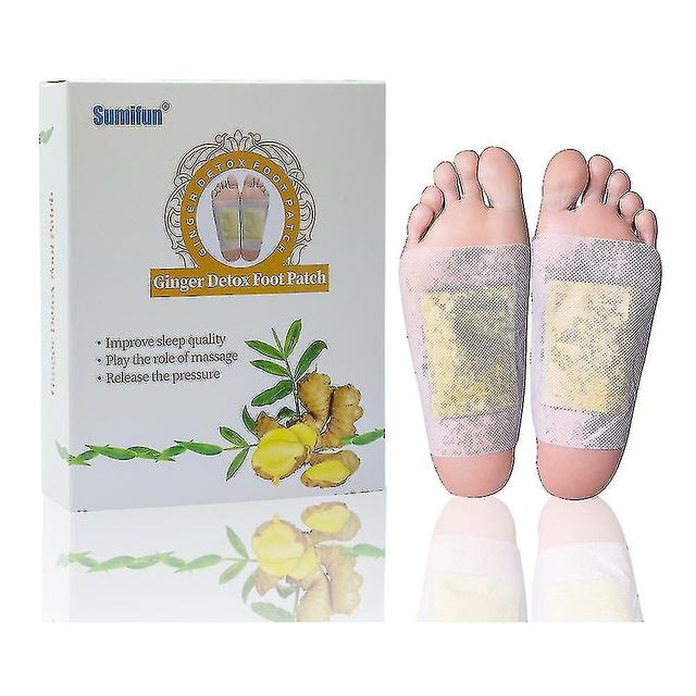 12pcs/box Ginger Bamboo Vinegar Herbal Slimming Plasters Ginger Detox Foot Patches Feet Care Improve Sleep Adhesive Fatigue on Productcaster.