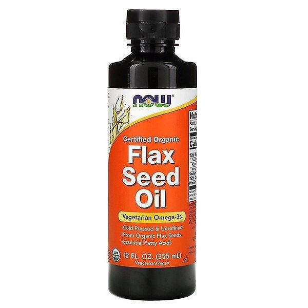 Now Foods, Certified Organic, Flax Seed Oil, 12 fl oz (355 ml) on Productcaster.