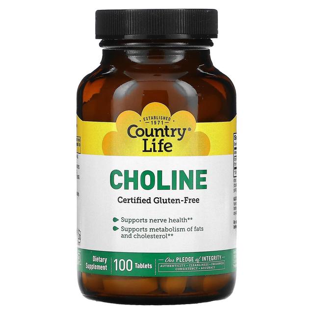 Country Life, Choline, 100 Tablets on Productcaster.