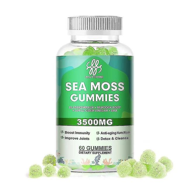 60szt Organic Irish Sea Moss Gummies Apple Cider Vinegar Gummies Detox Odchudzanie Chlorella Skinny Belly Immunity Wsparcie Bezpłatna wysyłka on Productcaster.