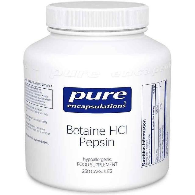 Pure Encapsulations Pure Indkapslinger Betaine HCl Pepsin Kapsler 250 on Productcaster.