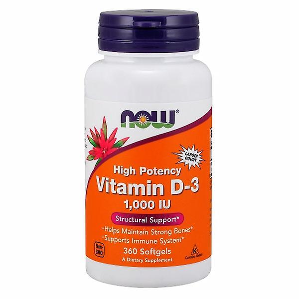 NOW Foods Nu fødevarer D-vitamin D-3, 1.000 IE, 360 softgels (pakke med 4) on Productcaster.