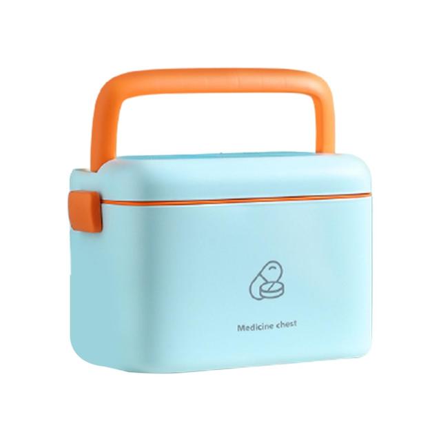 Roadoor Pills Box Portable Convenient Stable Emergency Pills Storage Box First Aid Case for Home LigheBlue on Productcaster.