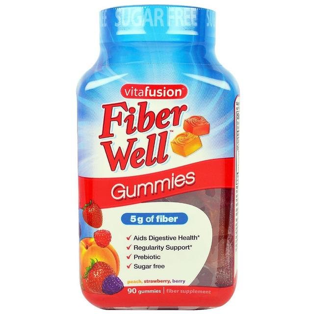 VitaFusion, Fiber Well, Perzik, Aardbei, Berry, 90 Gummies on Productcaster.