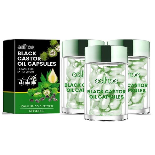 3X capsules d’huile de ricin noir pour la croissance des cheveux nourrissent et hydratent les cheveux, capsule d’huile de ricin noir, essence de ri... on Productcaster.