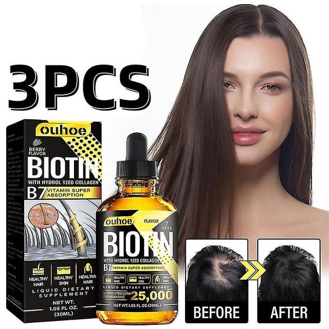 1-3x Biotin Hydrolyserat Kollagen Eterisk Olja Anti Förlust Återväxt 3 X on Productcaster.