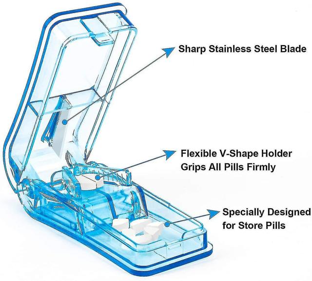 2 Stück Pillenschneider, professioneller Pillenteiler zum Schneiden kleiner Pillen oder großer Pillen in halbblau on Productcaster.