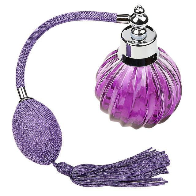 Flacon de parfum en verre vide rechargeable de 100ml avec atomiseur long violet Purple 10.5cm on Productcaster.