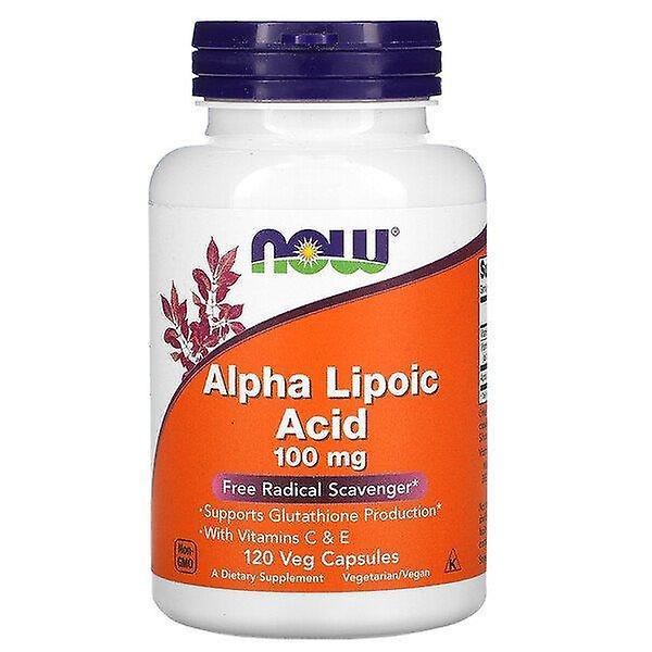 NOW Foods Agora Alimentos, Ácido Alfa-Lipóico, 100 mg, 120 Veg Cápsulas on Productcaster.