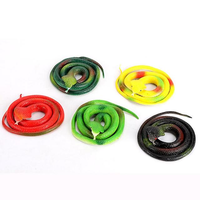 68cm Pranks Rubber Snakes Tricky Highly Elastic Snake Props April Fool's Prop Snake Cobra 5PCs on Productcaster.