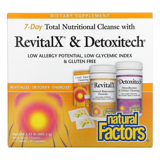 Natural Factors, 7-Day Total Nutritional Cleansing with RevitalX & Detoxitech, 1.33 lb (603.5 g) on Productcaster.