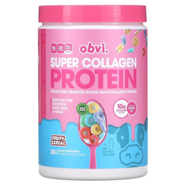 Obvi, Super Collagen Protein, Fruity Cereal, 12.69 oz (360 g) on Productcaster.