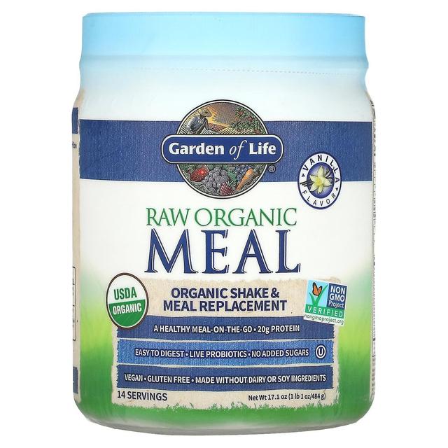 Garden of Life Jardim da Vida, Refeição Orgânica RAW, Shake & Meal Replacement, Baunilha, 1 lb 1 oz (484 g) on Productcaster.