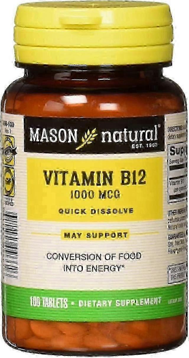 Mason Natural Mason prírodný vitamín b-12, 1000 mcg, sublingválne tablety, 100 EA on Productcaster.