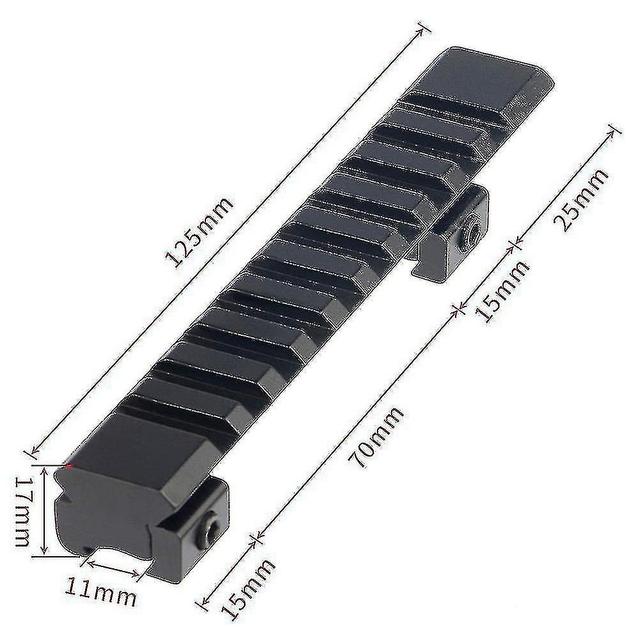 (11mm Base Rail, 20mm Top Rail) Tactical Base Mount 11mm To 20mm Extended Dovetail Picatinny W/ Rail on Productcaster.