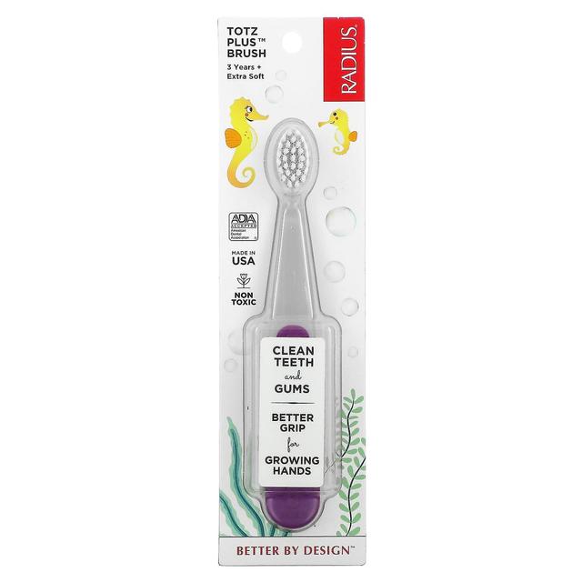 RADIUS, Totz Plus Brush, 3 Years +, Extra Soft, Gray Purple, 1 Toothbrush on Productcaster.