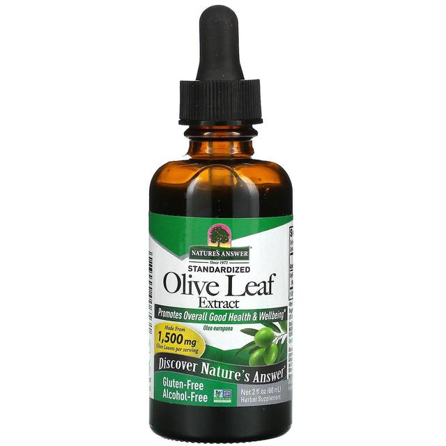 Nature's Answer, Olive Leaf Extract, Alcohol-Free, 1,500 mg, 2 fl oz (60 ml) on Productcaster.