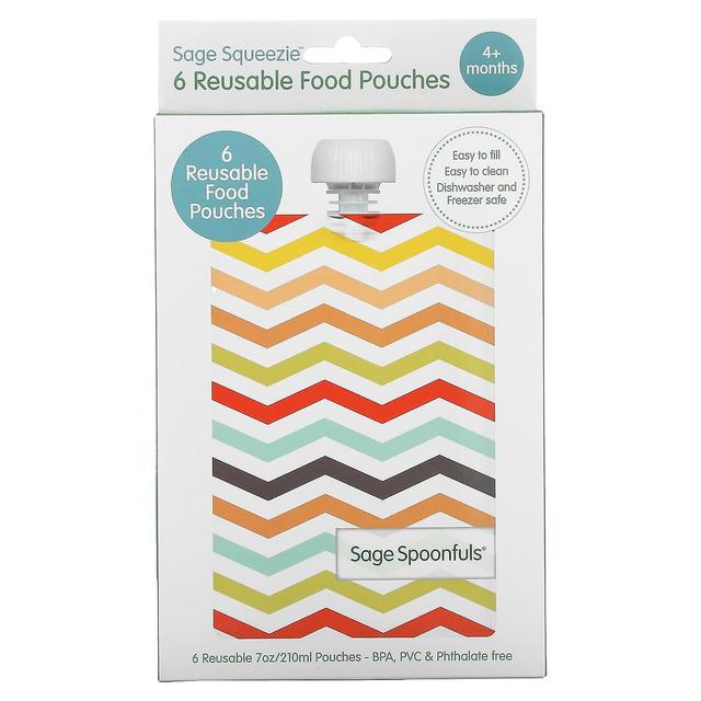 Sage Spoonfuls, Reusable Food Pouches, 4+ Months, 6 Pack on Productcaster.