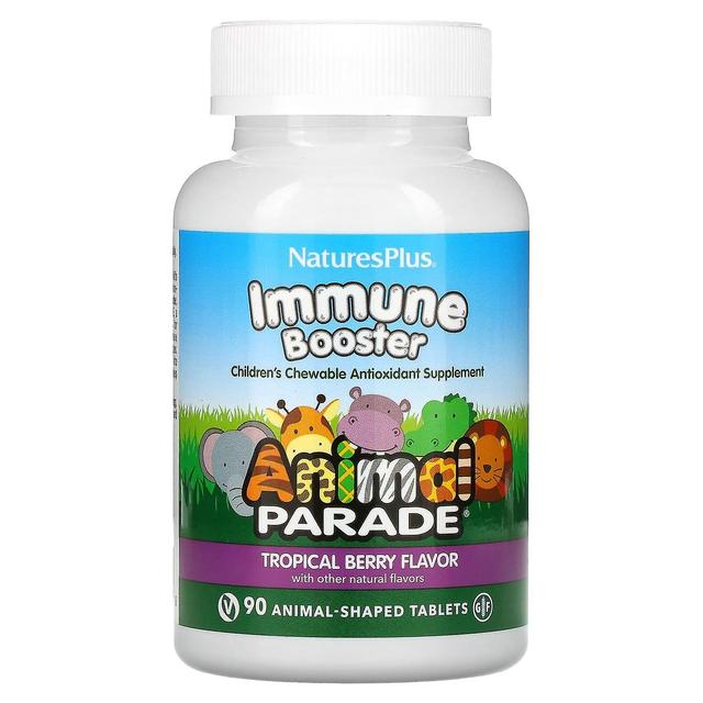 Nature's Plus NaturesPlus, Animal Parade, Reforço Imunológico para Crianças, Baga Tropical, 90 Comprimidos em Forma de Animal on Productcaster.