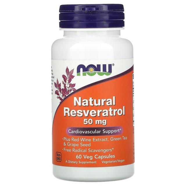 NOW Foods NU livsmedel, Naturliga Resveratrol, 50 mg, 60 Veg kapslar on Productcaster.