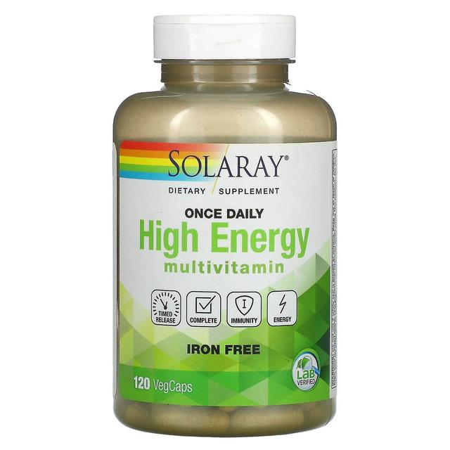 Solaray, Once Daily High Energy, Multivitamin, Iron Free, 120 VegCaps on Productcaster.