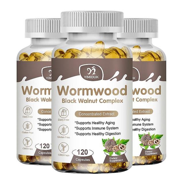 Eccpp Wormwood Black Walnut Complex Extract Capsules Supports Immune System Healthy Digestion Healthy Aging 3 Bottles 120 pcs on Productcaster.