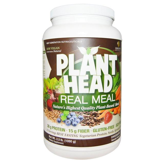 Genceutic Naturals, Plant Head, Real Meal, Chocolate, 2.3 lb (1050 g) on Productcaster.