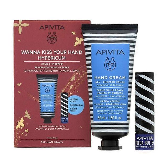 Pamper your hands and lips set: apivita hypericum hand cream 50ml + lip balm 4.4g - 2 piece set on Productcaster.