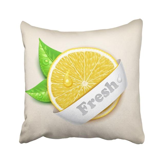 Abphqto Green Slice Fresh Lemon Yellow Flavor Lemonade Drop Refreshing Citrus Taste Citron Pillowcase Cover 45x45 Cm on Productcaster.