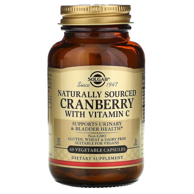 Solgar, Cranberry with Vitamin C, Naturally Sourced, 60 Vegetable Capsules on Productcaster.