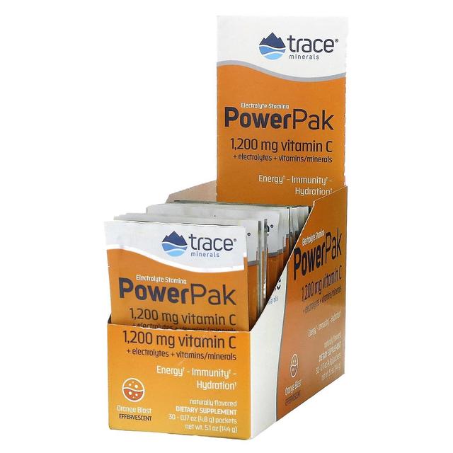 Trace Minerals Trace Minerals , Electrolyte Stamina PowerPak, Orange Blast, 30 Packets, 0.17 oz (4.8 g) Each on Productcaster.